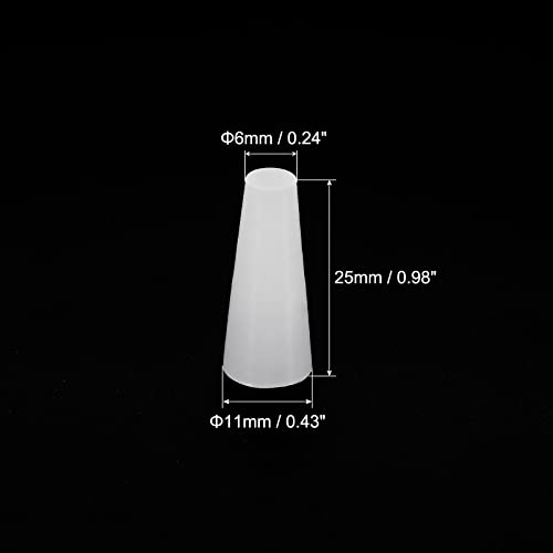 Image of MECCANIXITY Silicone Rubber Tapered Plug 6mm to 11mm Solid White for Powder Coating, Painting, Anodizing, Plating, Sandblasting, Laboratory Use 20 Pieces