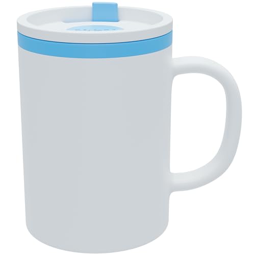 Copco Desk Mug 16 oz - Durable BPA-Free, Double-Wall Insulation for Hot & Cold Drinks, Microwave & Dishwasher Safe, Ideal for Office, Home, Travel - Spill-Resistant Reusable Mug (Teal)