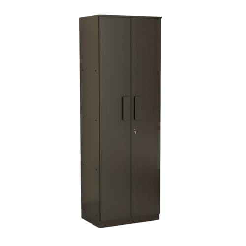Image of Duo S Engineered Wood 2 Door Wardrobe for Bedroom | Compact Clothes Storage Cabinet with Multiple Shelves | Space Saving Cupboard | 1 Year Warranty - Wenge
