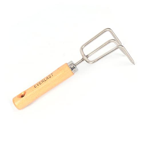 YARNOW Ferramenta De Alça De Jardim Cultivador Curto De Aço Mini Ancinho De Ponta Mão Pequena