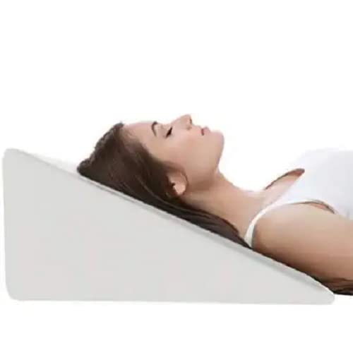 METRONLarge Bed Wedge Pillow for Acid Reflux - Back Support Wedge - Elevation Inclined Pillow for Sleeping - Helps in Pregnancy, GERD & Post Surgery - Size 28x24x8 in Inches - Washable Cover