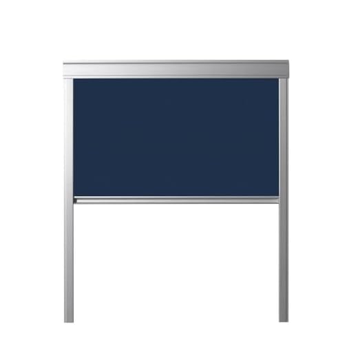 BAUBAY Verdunkelungs-Rollo für Dachfenster Dunkelblau FAKRO | ARON | OptiLight | ERW,Fenstercode: 66/118 – einfache Montage | Fast vollständige Verdunkelung | schmutzresistentes Material