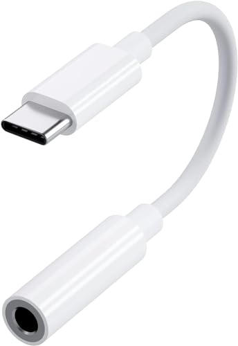 Image of Type C to 3.5MM Audio Jack Connecter, Headphone to USB-C Converter, Earphone to type C Device Splitter Compatible with Samsung, Realme, Motorola, Nothing, Google Pixel Type C Mobile Phones - White