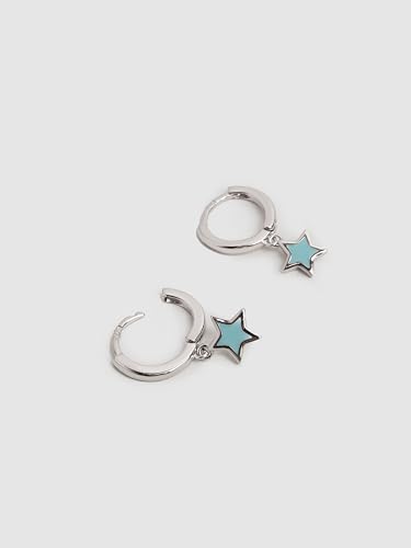 Boucles d'oreilles Aro Star Sky Enamel SINGULARU en argent doré - 3