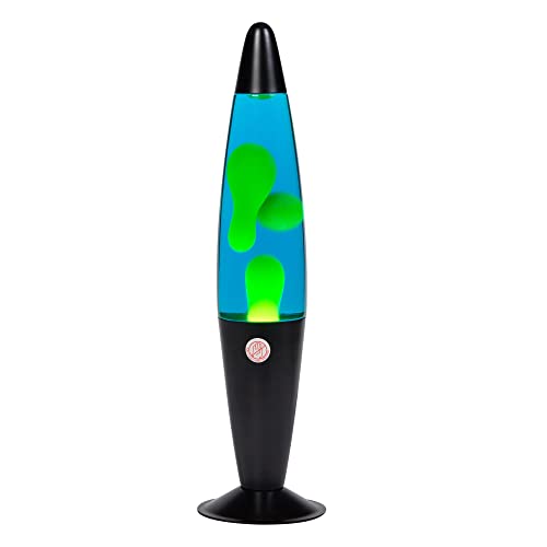 EDIER Magma Lamp, 16 Inch Black Motion Lamp Blue with Yellow Wax Relaxing Night Light for Adults Night Light for Home Office Decor Great Gift for Kids Women Girls Boys Birthday (One More Free Bulb)