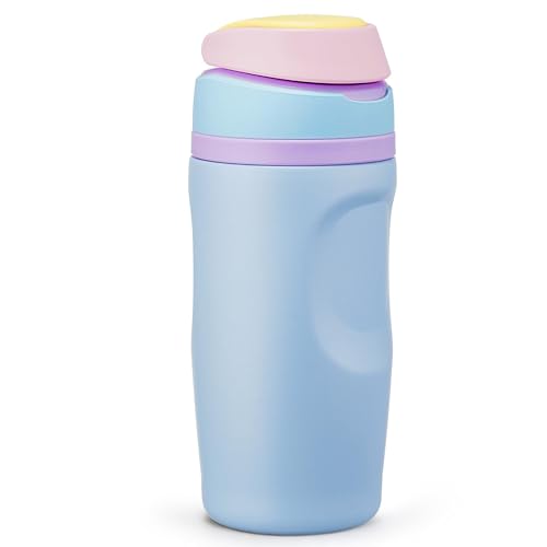 Image of Fijinhom 16 oz Insulated Water Bottle,Stainless Steel Sports Water Bottle with Straw, Double Wall Vacuum Leak Proof, Cold for 24 Hours, BPA Free for Travel, Sport, Outdoor, Light Blue