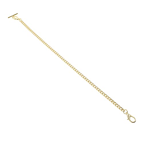 Hemobllo T Bar - Reloj de bolsillo con cadena, chaleco, cadena para ropa, bolso de mano, color plateado, Dorado., 37X 2,4 CM, Moda Cover