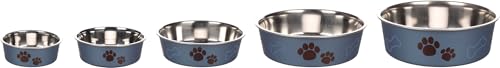 Hundenapf personalisiert aus Edelstahl S 450 ml Dunkelblau – rutschfest, leicht & hygienisch – Futter- & Wassernapf mit Namen für kleine Hunde & Katzen