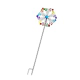 HUANGING Molino de viento hecho a mano con estaca de metal para decoración...