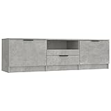 vidaXL Mueble de TV Aparador Armario Estante Soporte Mobiliario Salón Sala de Estar Dormitorio Madera Contrachapada Gris Hormigón 140x35x40 cm