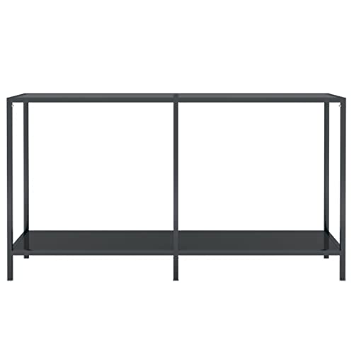 Consola para pasillo de vidrio templado negro y diseño minimalista 4
