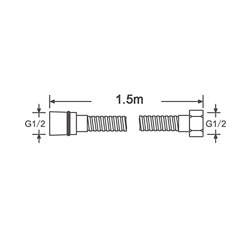 Manguera Ducha Cuarto de baño Manguera de plomería 1.5m Productos de baño cromados Accesorios de baño 304 Ducha de Acero Inoxidable Tubería Flexible Mangueras Latiguillos De FontaneríA