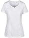 B-well INES Blouse Medicale Femme Manche Courte Tunique Médicale Blouse Pharmacie Uniforme Médical Blouse Estheticienne Col V 2 Poches Blanc XL