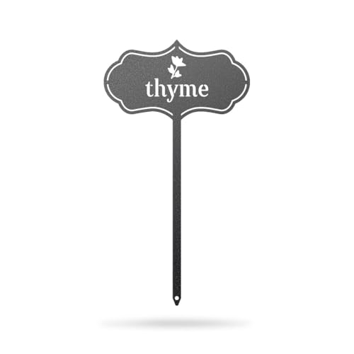 RealSteel - Seed & Plant Markers - Indoor/Outdoor Herb Garden Stakes - Elegant Fruit/Vegetable Seed Labels - Durable Plant Tags for Pots - Classy Design for Farmhouse/Greenhouse (Thyme)