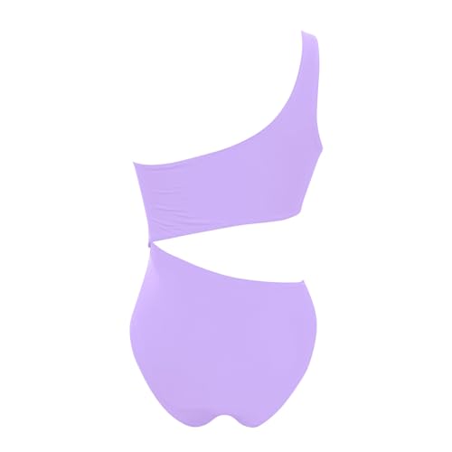 Maillot de bain push up avec volants gainants en maille violette