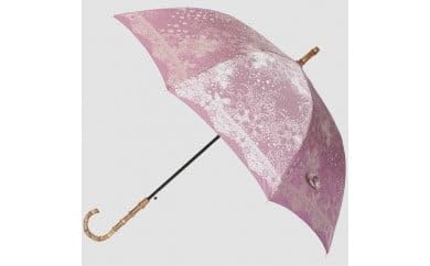 [槙田商店]晴雨兼用長傘 Kirie ドットとフラワー アメジスト 傘 かさ 雨具 高級 晴雨 兼用 UV 日焼け ギフト ファッション 日傘 プレゼント 化粧箱 老舗