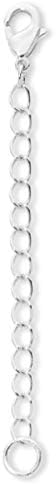2pcs Adabele Authentic 925 Sterling Silver Chain Extender Removable Adjustable 4 inch Extension for Necklace Anklet Bracelet SS303-4