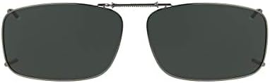Solar Shield 52 Rec 19 Gray Polarized lens Ultra Light frame Clip on Sunglasses