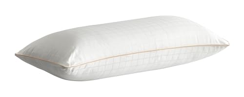 Velfont Almohada Doble Funda Atlas, 100% Algodón, Alta Firmeza, Relleno de Fibra Siliconada, Cierre con Cremallera (70 cm)