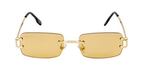 Image of Ted Smith Mens Womens Polycarbonate Uv Protection Metal Rectangular Sunglasses
