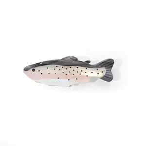 Fish Hair Claw Clip, 5 Inch Pearlescent White with Dots, Metal Spring Grip, Hair Accessory for Women
