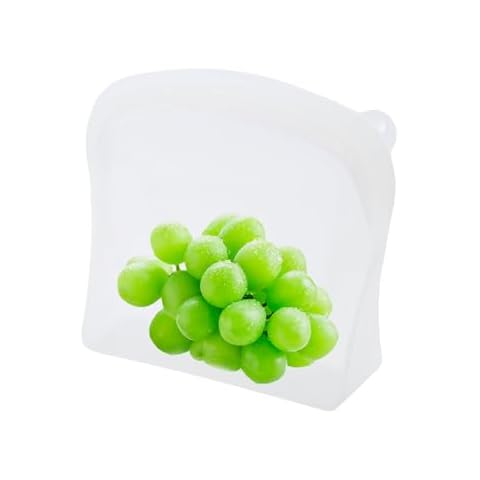 Kelina 1/2 Gallon Reusable Silicone Storage Bag,Food Storage Container Set,Microwave and Dishwasher Safe,Leak-free,Clear Cover
