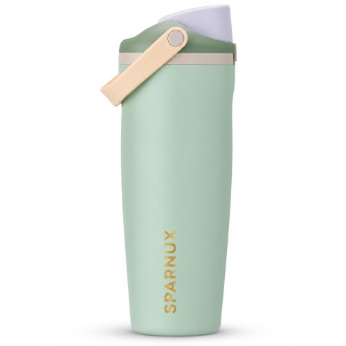 Image of FreeSip Gym Water Bottle 30oz with Built-in Straw & Chug Spout, Leak Proof Lock Lid, Carry Handle Travel Bottle for Fitness Workout Training Sports and Car Cup Holder(900 ML)