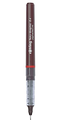 rOtring Tikky Fine Liner Fiber Tip Graphic Pen, 0.4 mm, Black Ink (1904754)