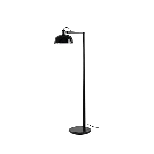Lámpara pie cristal de salón Faro Barcelona TATAWIN negra para crear un ambiente acogedor