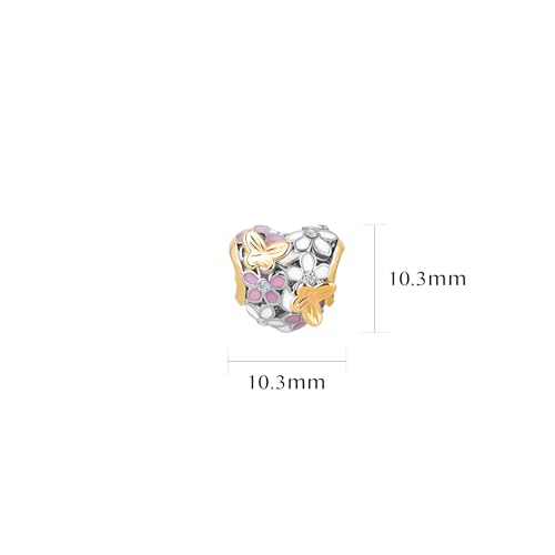Flower and Butterfly Charm Compatible With Pandora Charms Bracelets3