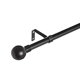 ✨ La barra de cortina negra está fabricada con la barra de acero tubular redondo, de 16mm. y 19 mm., lacado en color negra de textura lisa.