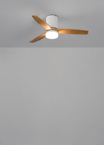 Miniatura 4 de Create Windcalm S Ventilador De Techo Abs Con Luz Blanco Aspas Efecto Madera Clara Con Mando 40w, Silencioso, Ø112 Cm, 6 Velocidades, 3 Temperaturas De Luz, Temporizador, Función Verano-Invierno
