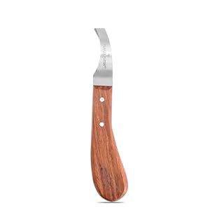 Premium Stainless Steel Double Edged Hoof Knife with Comfortable Wooden Handle – Ergonomic Grip for Horse Farriers and Horse Hoof and Horseshoe Trimming