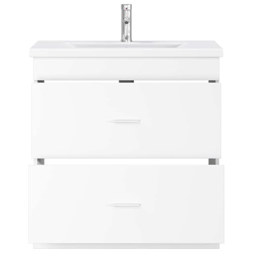 Muebles de baño de madera con lavabo y grifo para reformas 4