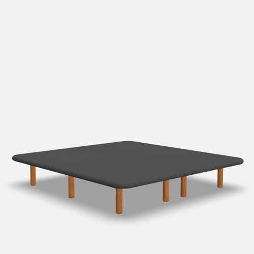 Topdormitorios | Base Tapizada para Colchón con Patas de Madera