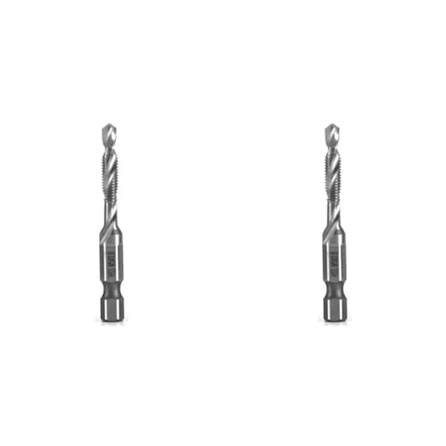 BUAGOUWZ 2piezas M5X0.8mm Acero de Alta Velocidad 4341 Chapado en Titanio Taladro y Macho de Roscar Compuesto Máquina Integrada Macho de Roscar Abierto y Herramienta de Chaflán