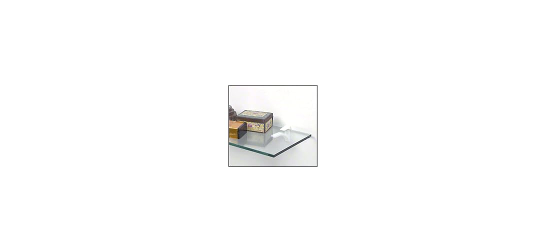 CRL White - Soporte para estante de vidrio de aluminio para vidrio de 3/8 pulgadas a 1/2 pulgadas