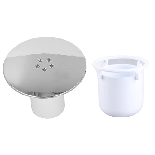 Cubierta de drenaje de ducha cromada, f¨¢cil limpieza, cubierta de drenaje de ducha de pl¨¢stico r¨¢pido con taza de inmersi¨®n blanca para