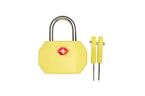 QUIRA TSA Approved Keyed Luggage Lock Durable Travel Padlock with 2 Keys for Suitcase, Backpacks (QR-002R) (Yellow)