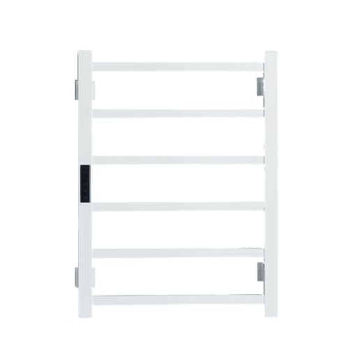 SdaryWare Tendedero eléctrico con calefacción, toallero, Acero Inoxidable 304, Pantalla táctil Digital, Temporizador preestablecido, termostático, Resistente al Agua (Blanco, Cable Izquierdo 6001)