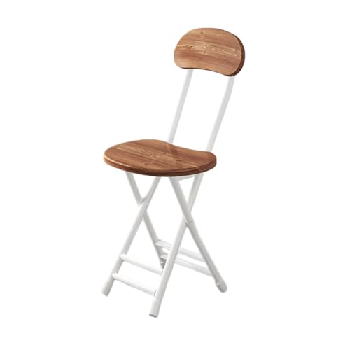 LPYROSE 軽量 スリム パイプ椅子 折りたたみ チェア 背もたれ付き 収納便利 おしゃれ ダイニングチェア (ウォルナット色)