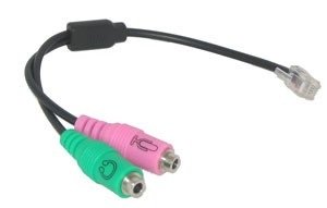 Headset Buddy PC Dual 3.5mm Headset to RJ9/RJ10/RJ22 Phone Adapter (PC35-RJ9A)