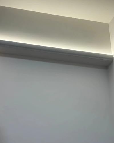 Canal de iluminación indirecta LED, perfil de aluminio para decoración del hogar, difusor LED de pared, 4 m, no incluye luces