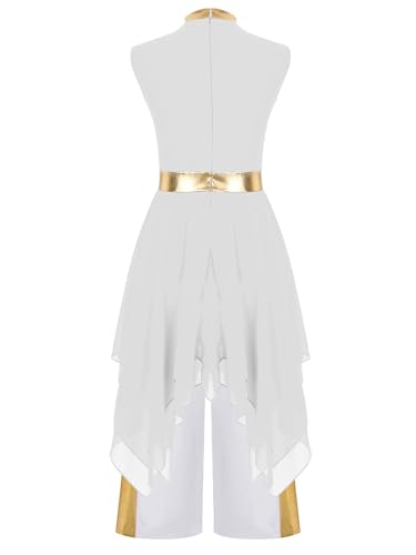 Tenue de danse liturgique sans manches ensemble pantalon fluide fille costume choeur - 3