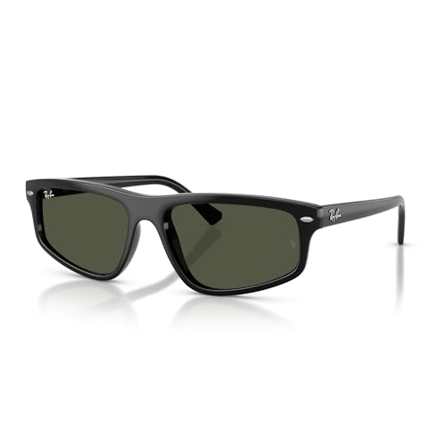 Ray-Ban RB2225 901/31 59MM Black/Green Rectangular Sunglasses for Men for Women