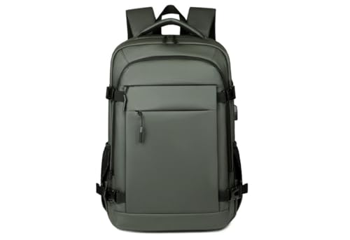 Mochila Impermeável de Grande Capacidade Escolar e Universitária, Alças Reforçadas, Compartimento Interno para Notebook, Ideal para Dia a Dia, Trabalho e Viagem (VERDE)