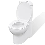 vidaXL Stand Toilette Ecke Bodenstehend Keramik Soft Close Sitz Spülkasten WC