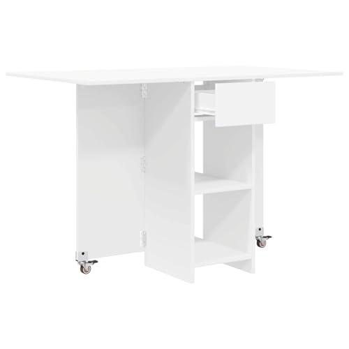 Table de salle à manger moderne 115x70 cm blanche pliable