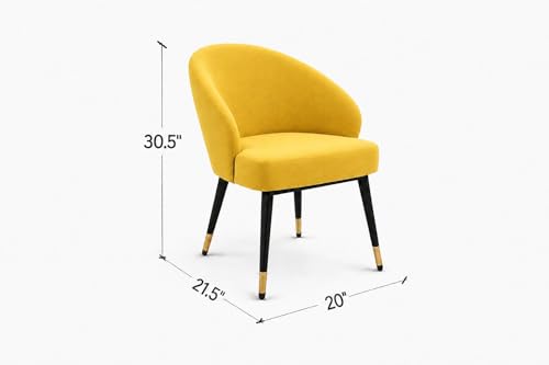 Image of WOODEN SPACE 4 Seater Wooden Dining Table Set | Urban Marble Top Dining Table with Chairs for Dining Room & Kitchen (Modern Classic Yellow) (42 x 42 x 30 inch)