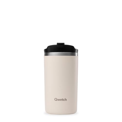 QWETCH - Travel Mug Isotherme - Sable 350ml - Thermo Café & Thé en Inox - 6h Chaud et 12h Froid - Étanche, Mug de voyage